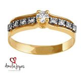 Anillo De Compromiso Amelie Joyas Oro 14k Swarovski Elements