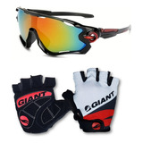 Guantes Cortos + Anteojos Lentes Ciclismo