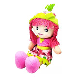 Muñeca Pepona De Tela Bordada Frutillita 37 Cm Juguete Niñas