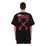 Playera Off White Impressionism Ss19 Stencil Fucsia