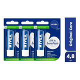 Protector Labial X 3u Nivea Labello Original Care Invisible