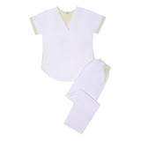 Ambo Oh! Wear Uniforme Médico - Lola Poly Blanco Con Lima