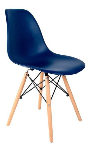 Cadeira De Jantar Empório Tiffany Eames Dsw Madera, Estrutura De Cor  Azul-bic, 1 Unidade