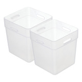 2x Caja Organizadora Para Refrigerador, Contenedor De Blanco