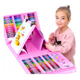 Set Arte Maleta X208 Piezas Caballete Crayon Acuarela Plumon