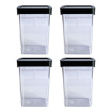 Kit X4 Contenedor Organizador Acrílico Taper Hermético 1200c