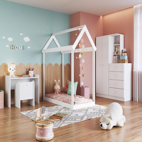 Quarto Infantil Completo Montessoriano Meu Fofinho Branco