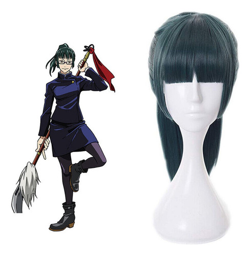 Jujutsu Kaisen Zenin Maki Cosplay Peluca Pelo Halloween 50cm