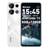 Kxd A10 Teléfono Androide 13 Dual Sim Celular 8gb Ram + 128gb Rom 6.6 Pulgadas Inch 13mp+5mp+2mp Con Desbloqueo Por Huella Digital Smartphone 4g