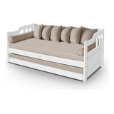 Sofa Cama + Auxiliar Madeira Macica - Atraente Moveis