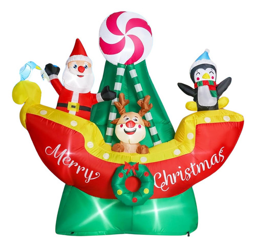 Adorno Deco Navidad Vela Navidena Grande Inflable Gigant Led