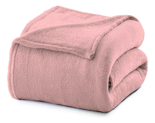 Cobertor Manta Microfibra Queen 2,20 X 2,40 Rose Camesa