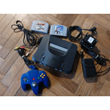 N64 Consola Americana Ntsc Con Dos Juegos Joy Azul Completa