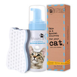 Mooncat Champu Sin Agua Para Gatos + Cepillo Para Gatos, Cha