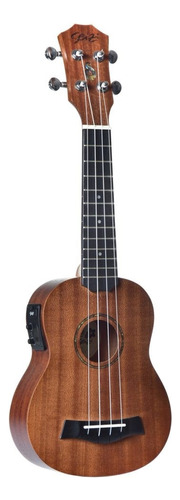 Ukulele Seizi Bali Soprano Elétrico Tobacco Laminado