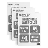 Impresiones Bajadas Printshop Byn A4 75g X 200 Unidades