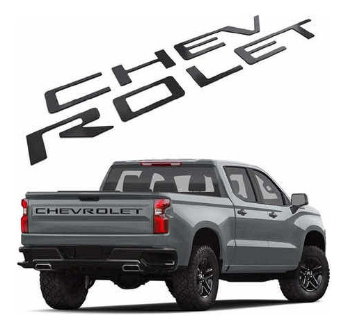 Letras Chevrolet Cheyenne 3d Negro Batea Tapa Caja 2019 2023