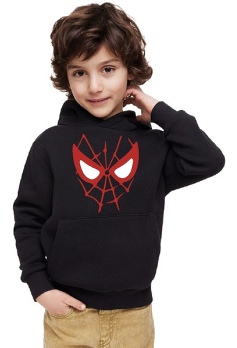 Poleron De Niño Con Capucha Avengers - Spiderman Rostro 