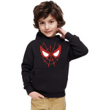 Poleron De Niño Con Capucha Avengers - Spiderman Rostro 