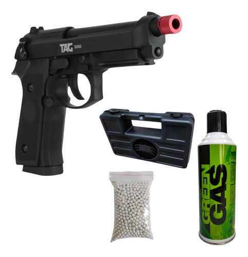 Pistola Airsoft Gbb Beretta M92 Savage Blowback 6mm + Maleta