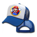 Gorra Trucker Mario Bros Series Geeks Blue