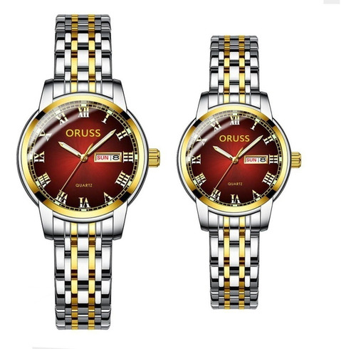 Reloj Hombre Calendario Pareja Regalo 2 Piezas