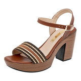 Zapatilla Abierta Tacón 9 Dama Paulie 3724 Camel 2-7 *463 T0