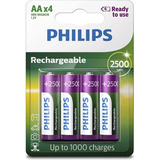 4 Pilhas Recarregável Philips Aa 2500mah Xbox Câmera Control