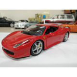 Miniatura Ferrari 458 Itália 1/24 Burago #1j723