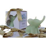 Recordatorio Baby Shower Vela Elefante Por 12 Unidades