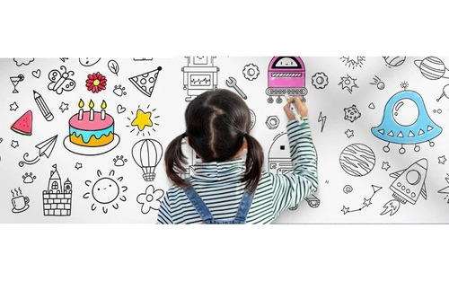 Papel Adhesivo Con Diseños Para Colorear Mural O Pared Niños