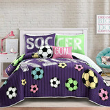 Lush Decor Juego De Ropa De Cama De Fútbol Para Niñas, Ma.