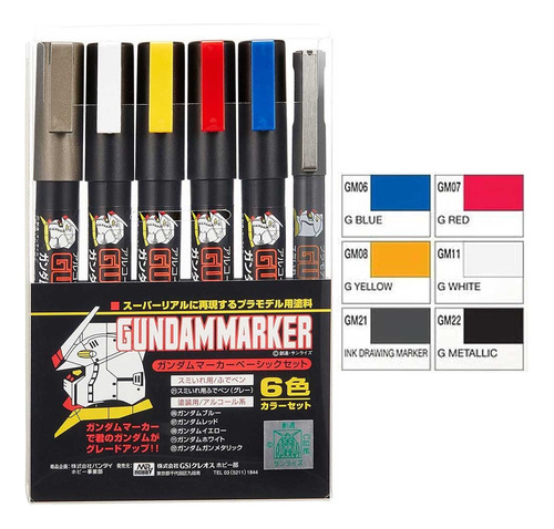 Gundam Marker Gms105 Basic Caneta Marker 6 Unidades