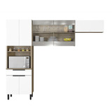 Cozinha Modulada Itatiaia Itamaxi Kit Torre Quente + Aéreos Cor Castanho/branco