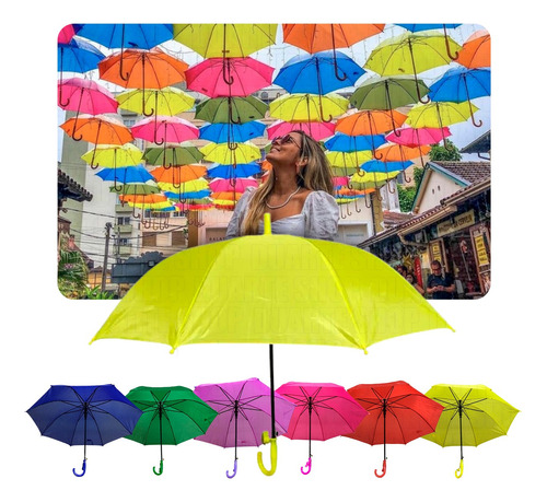 Guarda Chuva Colorido Automático Eventos Decoração Festas