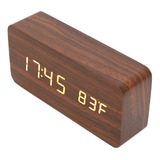 Reloj De Escritorio De Madera Led, Alarma Digital De Madera,