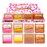 Iluminador En Polvo Highlighter Brick 4 Tonos En 1 Pink21