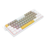 Teclado Redragon Fizz Daylight 60% K617 Rgb-yl&gy&wt Pt-brow Cor De Teclado Branco Idioma Português Brasil