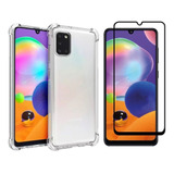 Capa Anti Impacto Para Galaxy A31 + Película De Vidro 3d