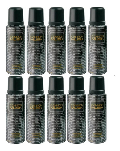 Kit 10 Desodorante Cannon Musk - 250 Ml Original