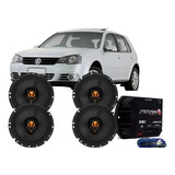 Kit 4 Alto Falante Original Jbl Vw Golf 6pol 200w + Modulo 