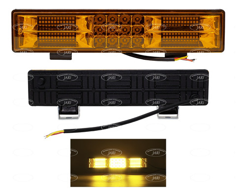 Par Faros Barra 60 Led Ambar Fija Y Estrobo 11'' 12-24v