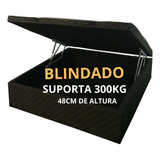  Cama Baú Casal Com 30cm De Prof. Blindado Luxo