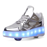 Zapatos Para Niños Con Luces Led, Patines Con Ruedas