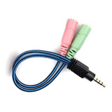Cable Adaptador Convertidor Plug 2 A 1 Audio Y Microfono 