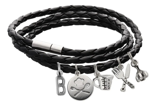 Pulsera Cocinera Chef Brazalete Dije Gorro Taza Ajo Letra