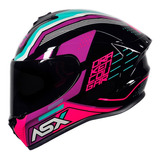 Capacete Asx Draken Cougar Violeta / Pink + Viseira Fumê Tamanho Do Capacete 56/s