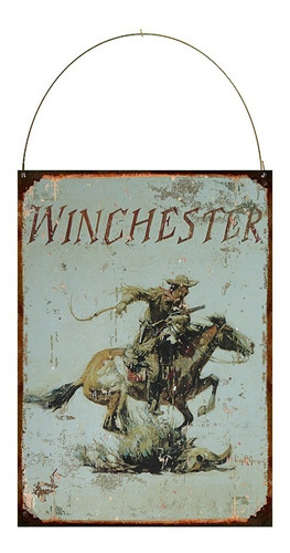 Cartel De Chapa Publicidad Antigua Armas Winchester L686