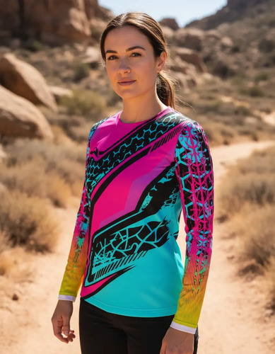 Playera Jersey Motocross Manga Larga Dama Motociclismo 7 | Envío gratis