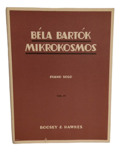 Livro Béla Bartok Mikrokosmos Piano Solo Vol 4 (estoque Antigo)
